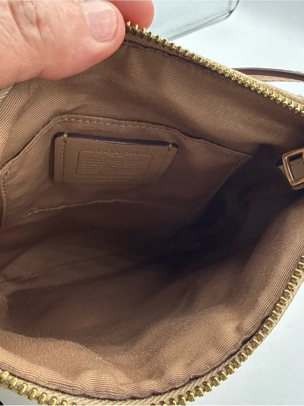Coach Beige Signature Crossbody Bag